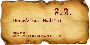 Horpácsi Noémi névjegykártya